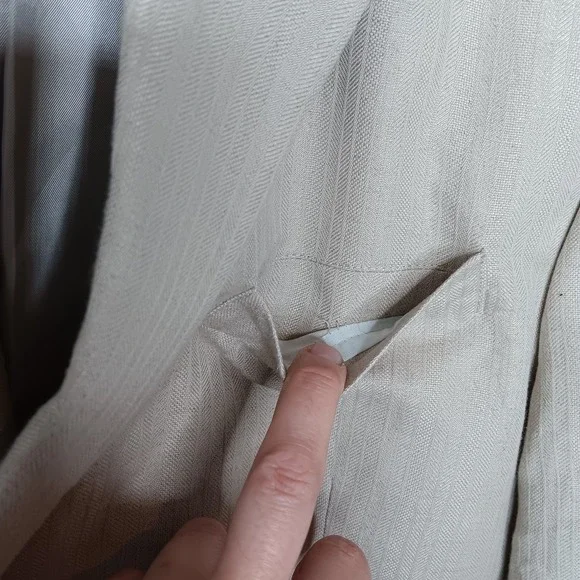 Claiborne Sport Coat Blazer 42R Tan Linen Single Breasted Jacket Old Money Yacht - Picture 5 of 10
